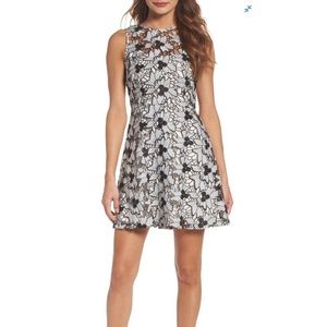 NWT BB Dakota Black & White Floral Lace Crochet Cocktail Dress